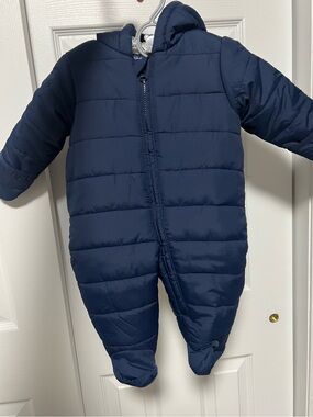 The Children’s Place Baby Navy Blue Puffer Snowsuit Bunting 3-6M